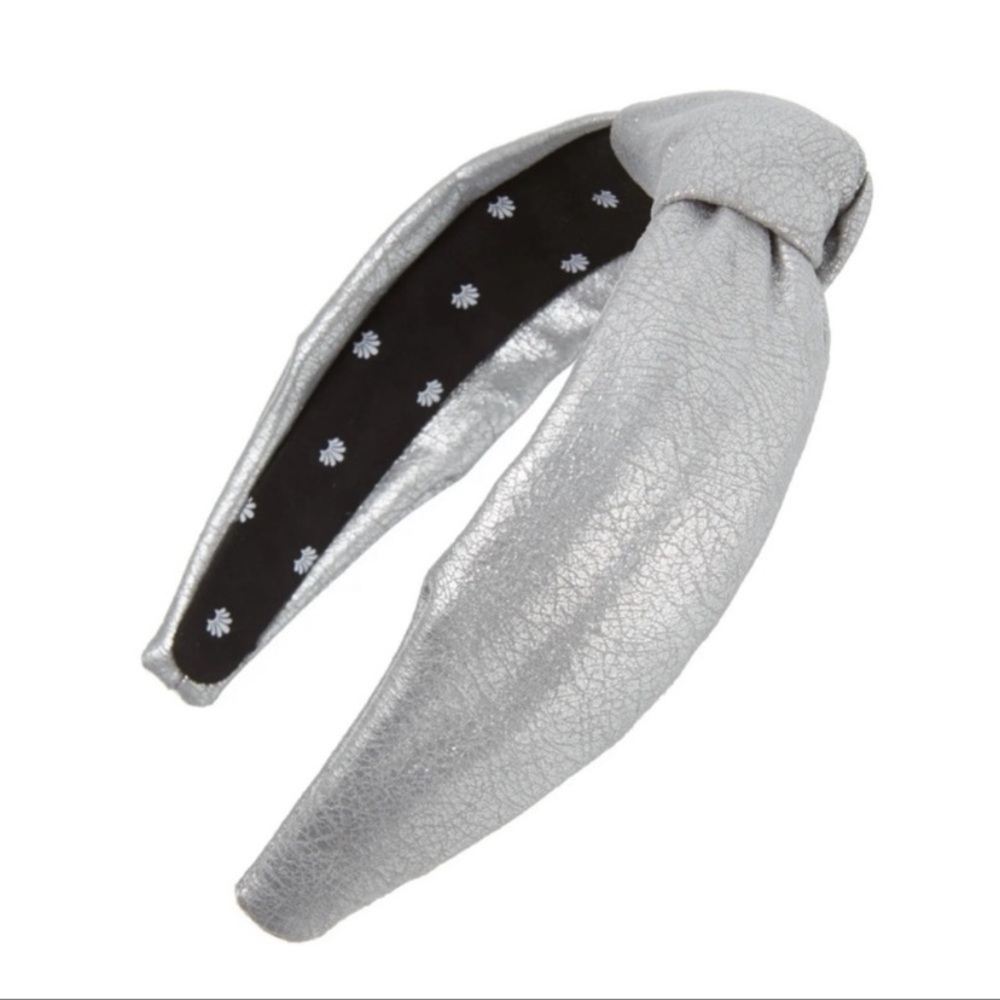 Lele Sadoughi distressed Faux Leather Silver Headband
